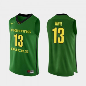 Paul White Oregon Jersey Apple Green #13 College Basketball Authentic Men's 407562-468