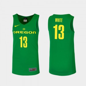 For Men Replica College Basketball #13 Green Paul White Oregon Jersey 596049-981