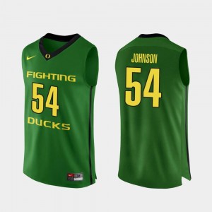#54 College Basketball Authentic Apple Green Men Will Johnson Oregon Jersey 561618-136