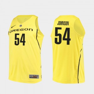 College Basketball Yellow Men #54 Will Johnson Oregon Jersey Authentic 818237-363