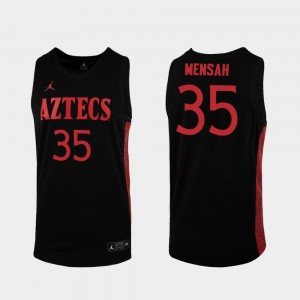 Mens 2019-20 College Basketball #35 Replica Joel Mensah San Diego State Jersey Black 656211-493