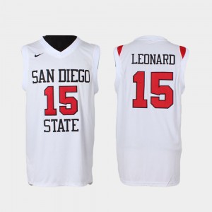 Kawhi Leonard San Diego State Jersey College Basketball Authentic For Men's #15 White 407553-639
