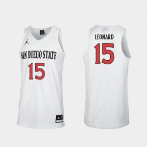 Kawhi Leonard San Diego State Jersey White College Basketball Mens Replica #15 415032-425