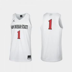 Replica San Diego State Jersey White #1 College Basketball For Men 660135-773