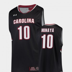 For Men College Basketball Justin Minaya South Carolina Jersey Black #10 Replica 251540-671