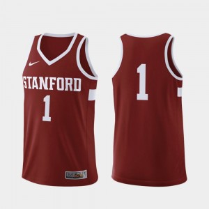 Cardinal College Basketball Replica #1 Stanford Jersey Men 584662-502