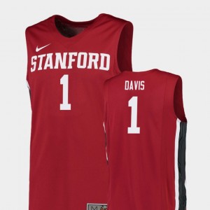 For Men's College Basketball Daejon Davis Stanford Jersey #1 Replica Red 667542-792