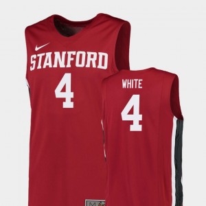 Isaac White Stanford Jersey College Basketball #4 Replica Men's Red 575324-224
