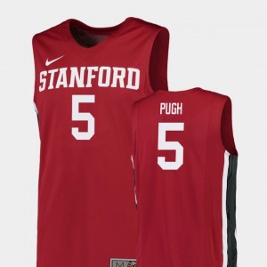 College Basketball For Men #5 Replica Kodye Pugh Stanford Jersey Red 706292-677