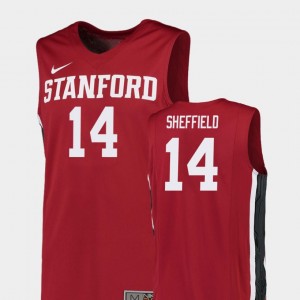 College Basketball Mens Marcus Sheffield Stanford Jersey Replica Red #14 332988-625