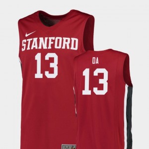 College Basketball Men's #13 Oscar da Silva Stanford Jersey Replica Red 729518-884
