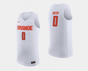 White Adrian Autry Syracuse Jersey For Men's College Basketball #0 697844-853