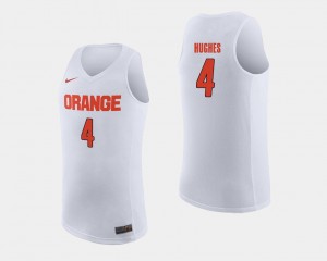 Mens Elijah Hughes Syracuse Jersey College Basketball White #4 376709-500