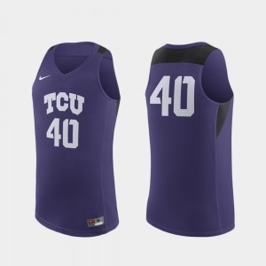 Purple #40 For Men College Basketball TCU Jersey Replica 769320-673