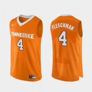 College Basketball Men's #4 Jacob Fleschman UT Jersey Authentic Performace Orange 254919-885