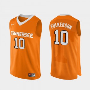 College Basketball Orange Authentic Performace Men's John Fulkerson UT Jersey #10 152571-123
