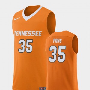 For Men's Orange #35 College Basketball Replica Yves Pons UT Jersey 564554-945