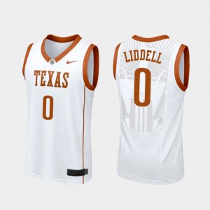 For Men White College Basketball Gerald Liddell Texas Jersey #0 Replica 278475-780