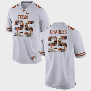 #25 Jamaal Charles Texas Jersey White Men's Pictorial Fashion 500904-727