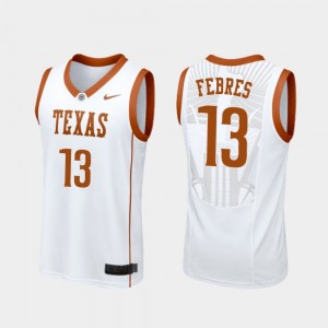 College Basketball White Men Replica #13 Jase Febres Texas Jersey 466062-125