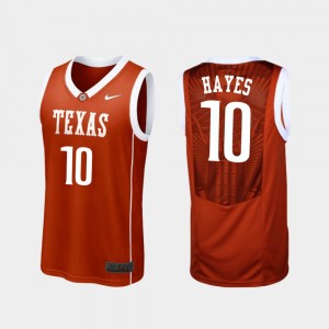 Jaxson Hayes Texas Jersey #10 College Basketball Men's Burnt Orange Replica 955223-952