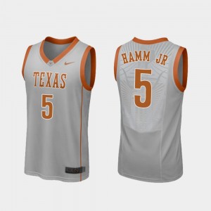 Royce Hamm Jr Texas Jersey #5 Replica For Men's Gray College Basketball 137078-991