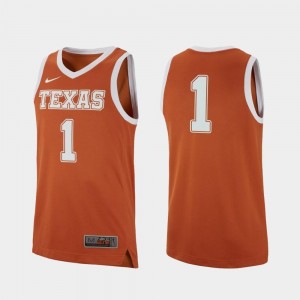 Texas Orange Replica Mens Texas Jersey #1 College Basketball 389940-451