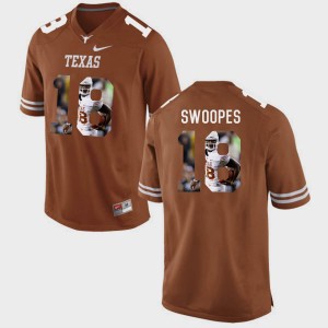 Tyrone Swoopes Texas Jersey #18 Pictorial Fashion For Men Brunt Orange 122040-813