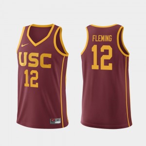 College Basketball Replica For Men #12 Cardinal Devin Fleming USC Jersey 388180-934