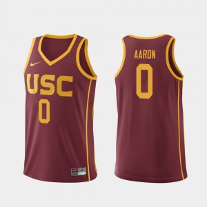 Shaqquan Aaron USC Jersey College Basketball #0 Replica Cardinal Men's 430999-188