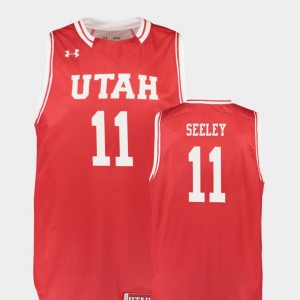 Men's Replica #11 Red College Basketball Chris Seeley Utah Jersey 814531-649