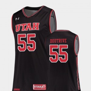 #55 Black College Basketball Replica For Men's Devante Doutrive Utah Jersey 386959-555