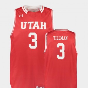 Replica #3 College Basketball Red Donnie Tillman Utah Jersey Men 724830-148