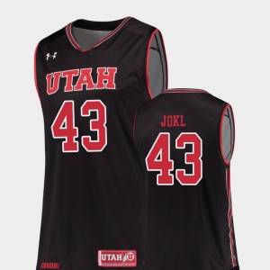 College Basketball #43 Men Replica Jakub Jokl Utah Jersey Black 406247-760