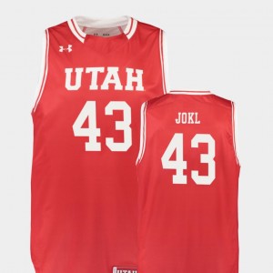 College Basketball For Men Red Jakub Jokl Utah Jersey #43 Replica 204766-226