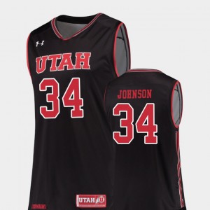 Replica Jayce Johnson Utah Jersey Black #34 College Basketball For Men 732001-364
