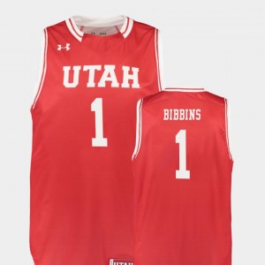 Replica College Basketball Justin Bibbins Utah Jersey #1 Mens Red 157474-288