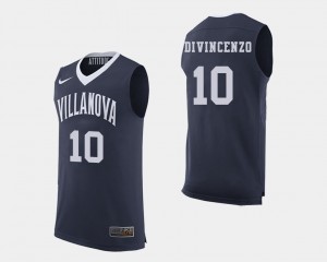 Men Navy College Basketball #10 Donte DiVincenzo Villanova Jersey 300754-684