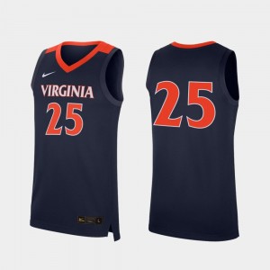 College Basketball #25 Replica For Men Navy UVA Jersey 929843-836