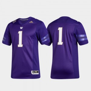 #1 Washington Jersey College Football Mens Purple Premier 610078-778