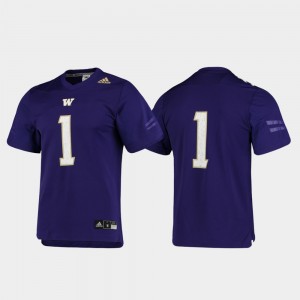 #1 Men's Football Washington Jersey Replica Purple 565497-321