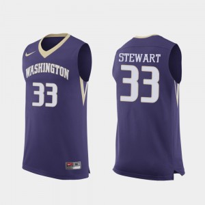 Replica #33 For Men's Purple Isaiah Stewart Washington Jersey College Basketball 171360-248
