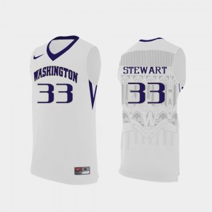 White Replica College Basketball Isaiah Stewart Washington Jersey Men's #33 547386-826