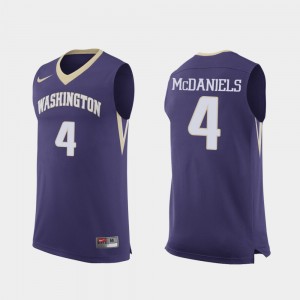 Jaden McDaniels Washington Jersey Mens #4 College Basketball Purple Replica 774799-513