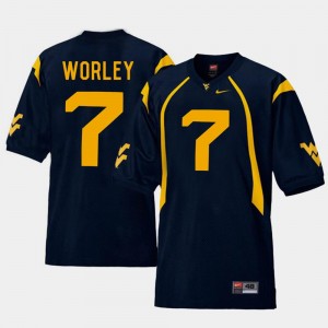 Daryl Worley WVU Jersey #7 Men Replica College Football Navy 938786-968