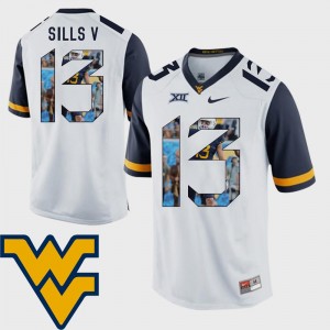 David Sills V WVU Jersey #13 For Men's Football Pictorial Fashion White 230195-999