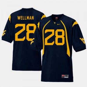 Mens College Football Replica Elijah Wellman WVU Jersey Navy #28 599076-148