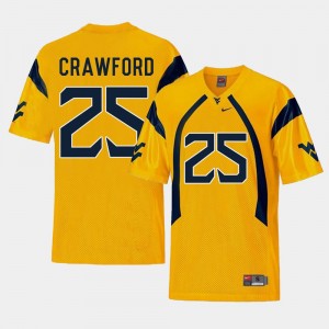 Gold #25 Replica Justin Crawford WVU Jersey For Men College Football 135704-189