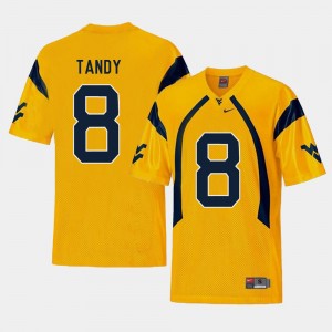 Men Keith Tandy WVU Jersey #8 Replica Gold College Football 915422-889
