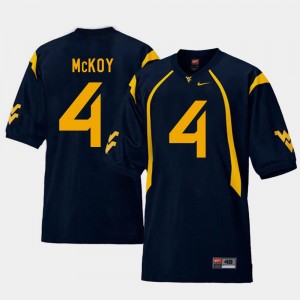 Men Replica Navy Kennedy McKoy WVU Jersey #4 College Football 450996-244